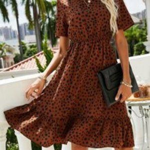 Leopard Print A-Line Dress